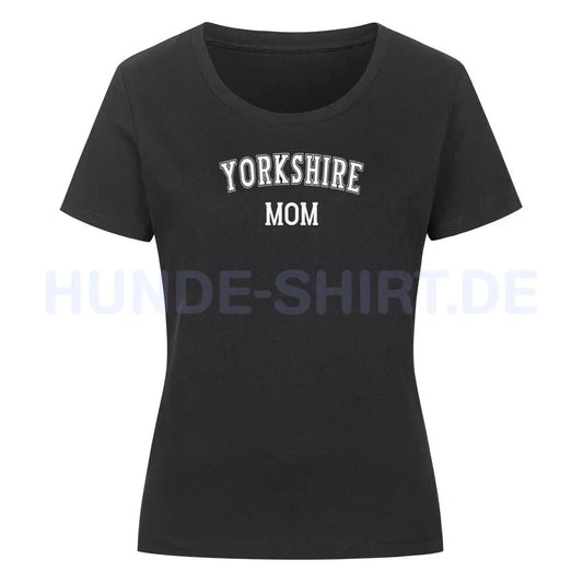 Premium Organic Damen-Shirt "Yorkshire - MOM" Schwarz – hunde-shirt.de