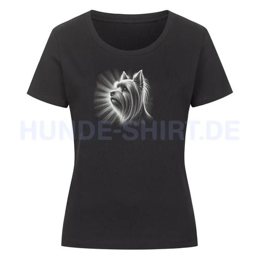 Premium Organic Damen-Shirt "Yorkshire Terrier - Shine" Schwarz – hunde-shirt.de