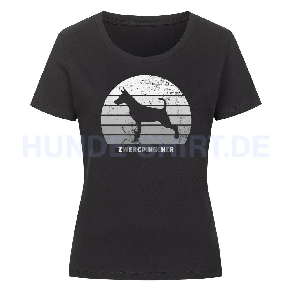 Premium Organic Damen-Shirt "Zwergpinscher S" Schwarz – hunde-shirt.de