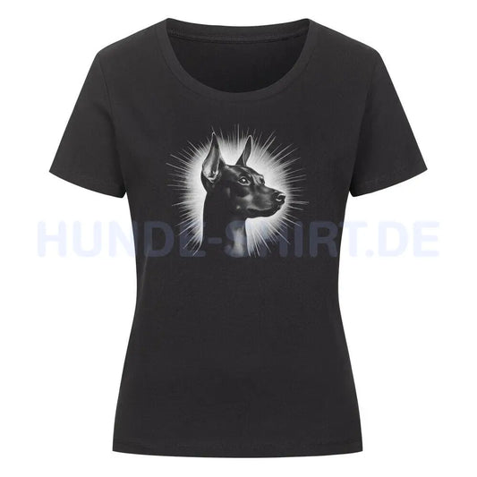 Premium Organic Damen-Shirt "Zwergpinscher - Shine" Schwarz – hunde-shirt.de