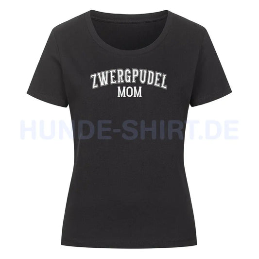 Premium Organic Damen-Shirt "Zwergpudel - MOM" Schwarz – hunde-shirt.de