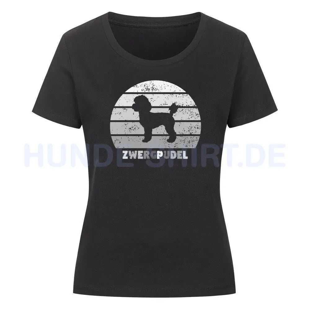 Premium Organic Damen-Shirt "Zwergpudel" Schwarz – hunde-shirt.de