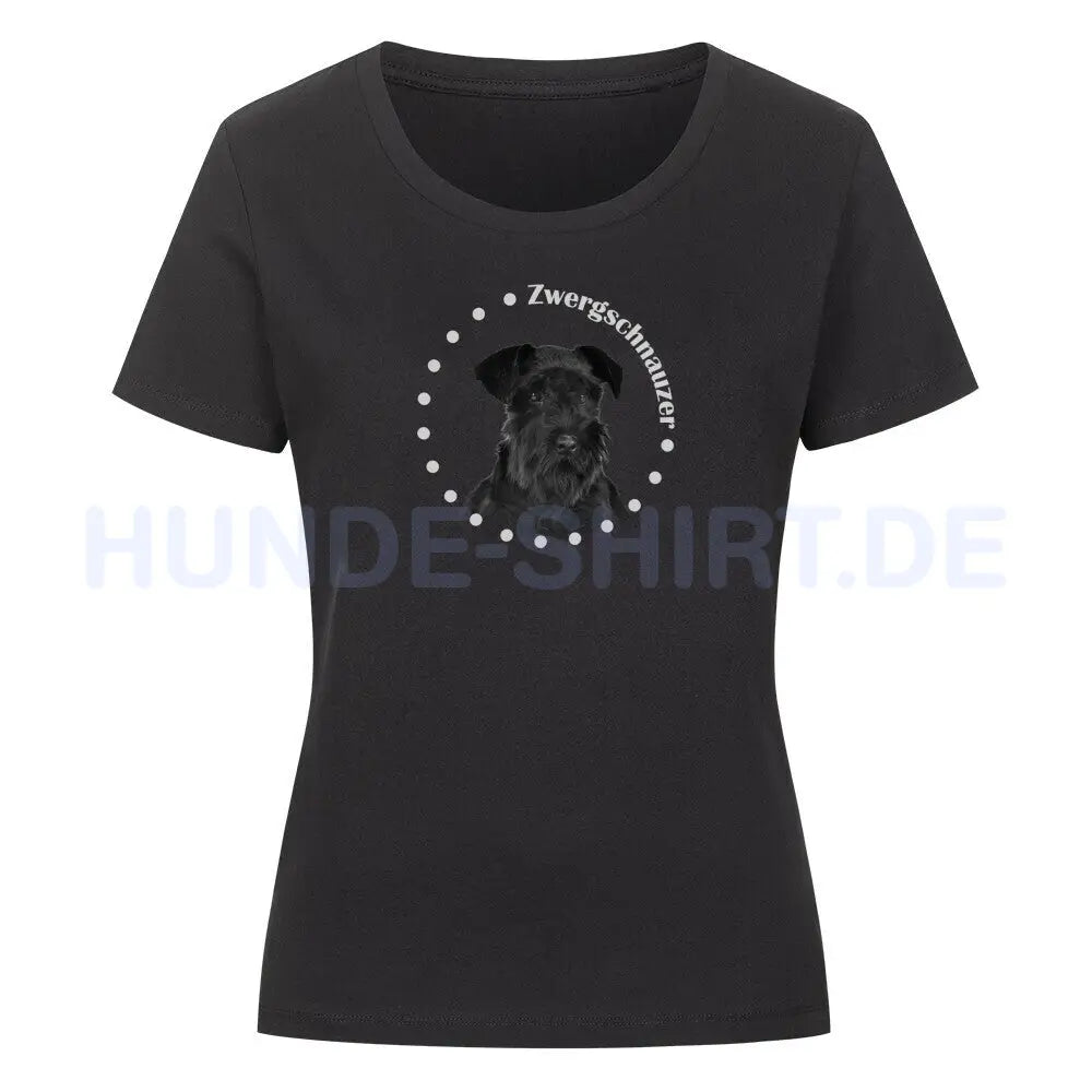 Premium Organic Damen-Shirt "Zwergschnauzer schwarz R" Schwarz – hunde-shirt.de