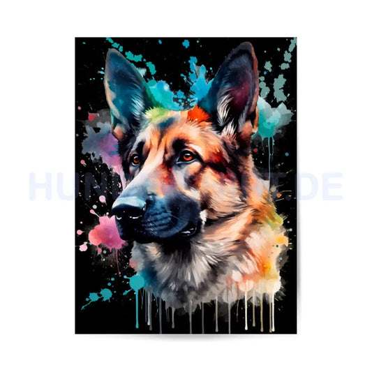 Premium Poster "Deutscher Schäferhund Paint" – hunde-shirt.de