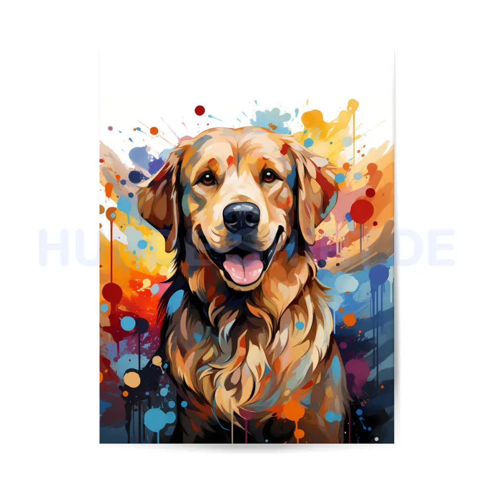 Premium Poster "Golden Retriever Happy" – hunde-shirt.de