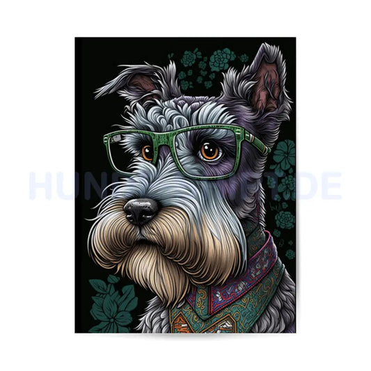 Premium Poster "Zwergschnauzer Brille" – hunde-shirt.de