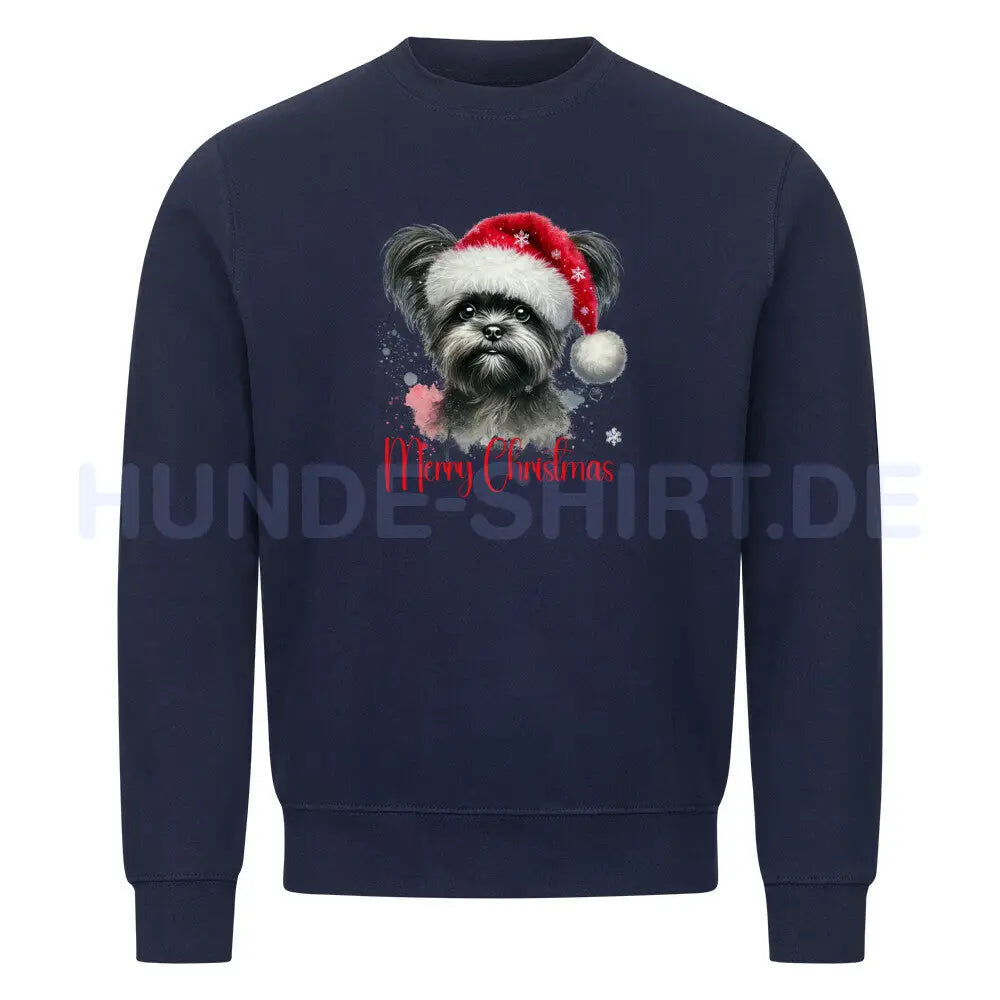 Premium Sweatshirt "Affenpinscher - Merry Christmas" Navy Blue – hunde-shirt.de