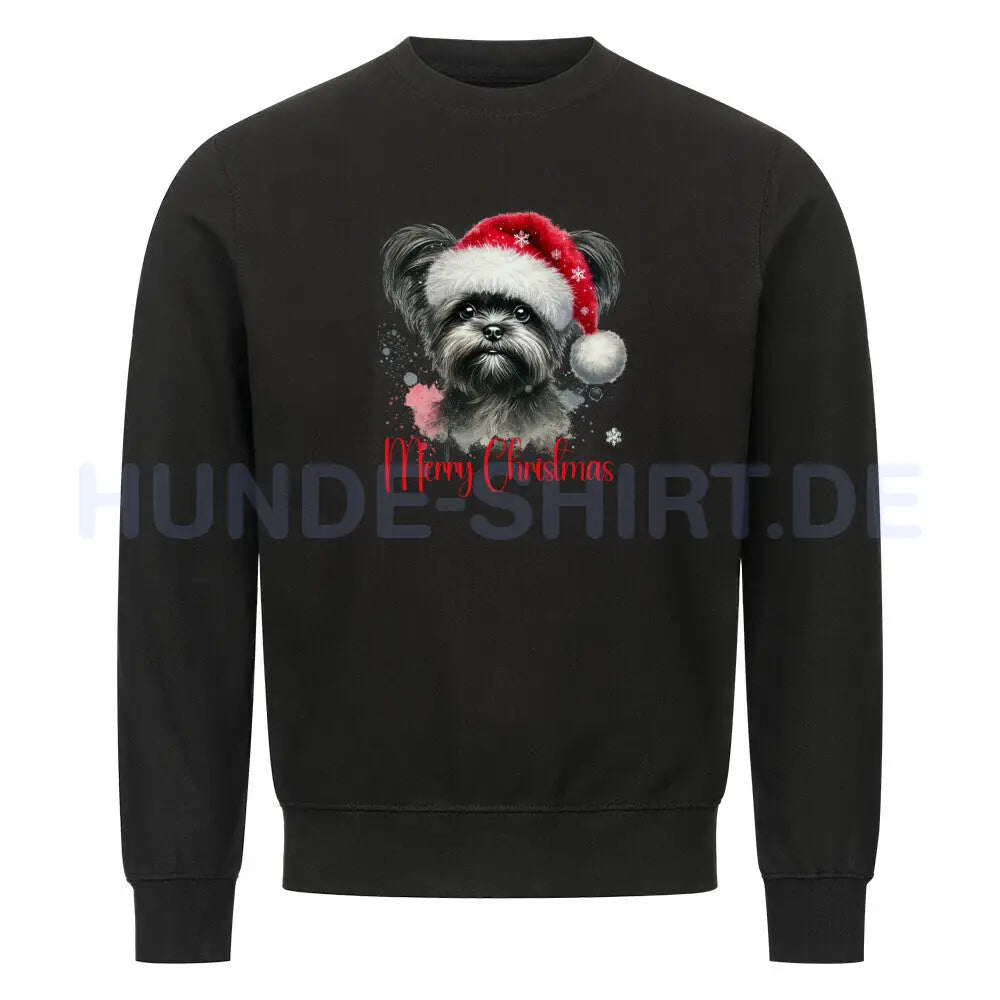 Premium Sweatshirt "Affenpinscher - Merry Christmas" Schwarz – hunde-shirt.de