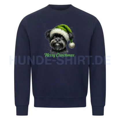 Premium Sweatshirt "Affenpinscher - Merry Grinchmas" Navy Blue – hunde-shirt.de