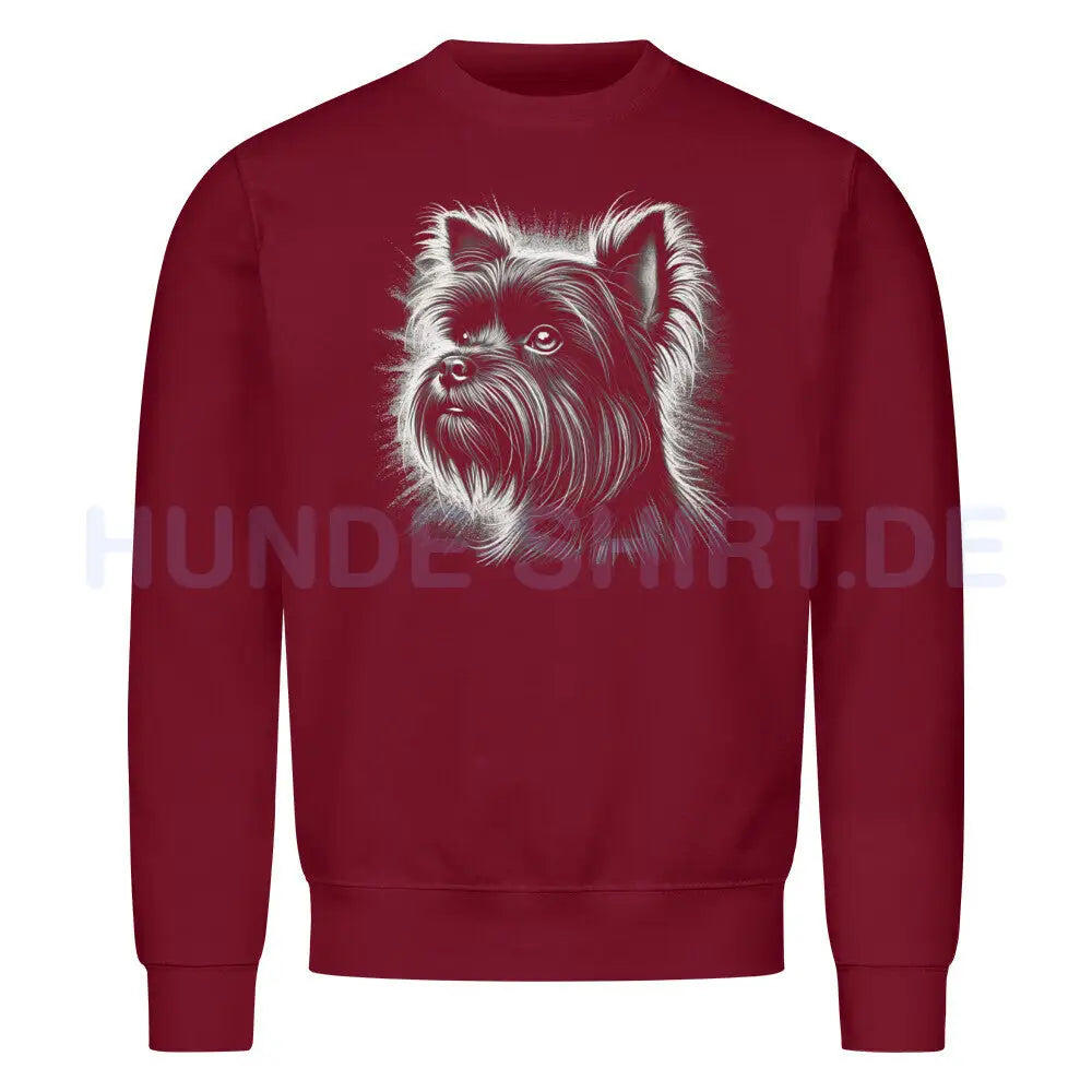 Premium Sweatshirt "Affenpinscher - Shine" Burgunder – hunde-shirt.de