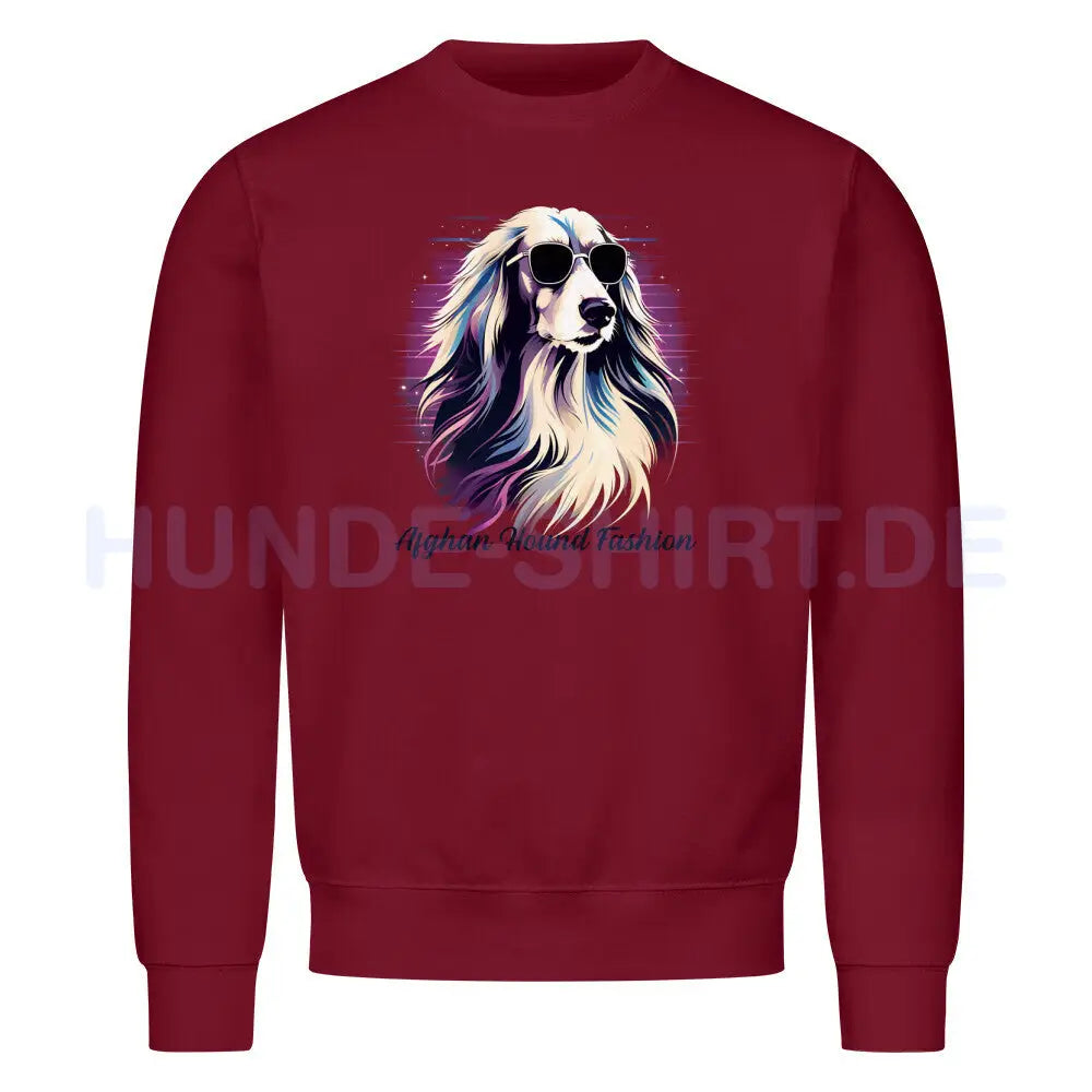 Premium Sweatshirt "Afghan Hound Fashion" Burgunder – hunde-shirt.de