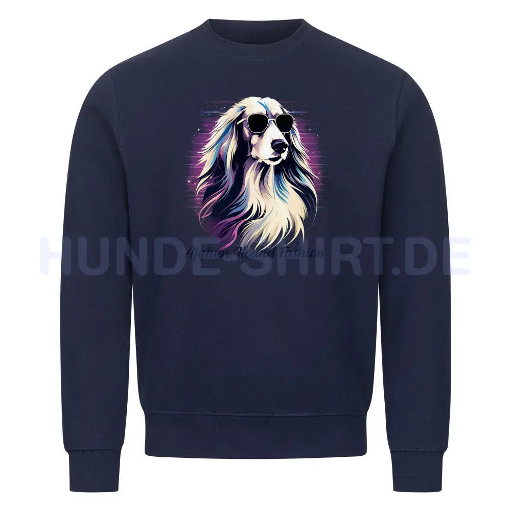 Premium Sweatshirt "Afghan Hound Fashion" Navy Blue – hunde-shirt.de