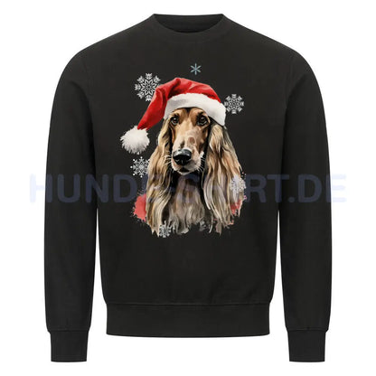 Premium Sweatshirt "Afghanischer Windhund Christmas" Schwarz – hunde-shirt.de