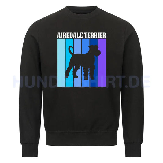 Premium Sweatshirt "Airedale Terrier - BLUE" Schwarz – hunde-shirt.de