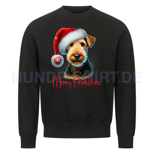 Premium Sweatshirt "Airedale Terrier - Merry Christmas" Schwarz – hunde-shirt.de