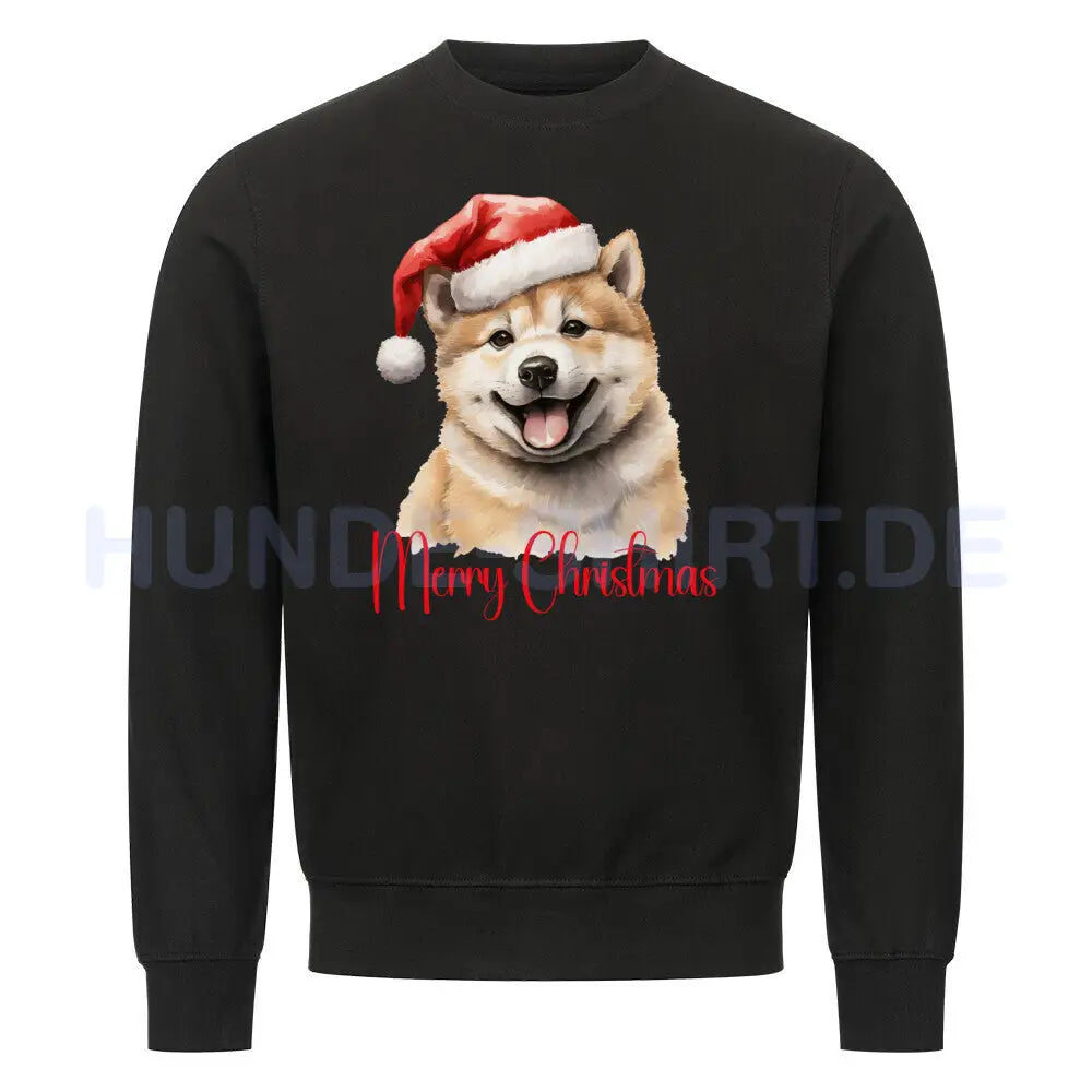 Premium Sweatshirt "Akita Inu - Merry Christmas" Schwarz – hunde-shirt.de