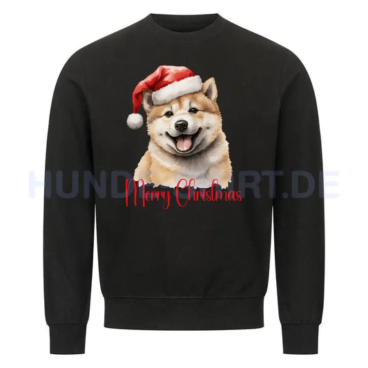 Premium Sweatshirt "Akita Inu - Merry Christmas" Schwarz – hunde-shirt.de