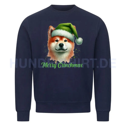 Premium Sweatshirt "Akita Inu - Merry Grinchmas" Navy Blue – hunde-shirt.de