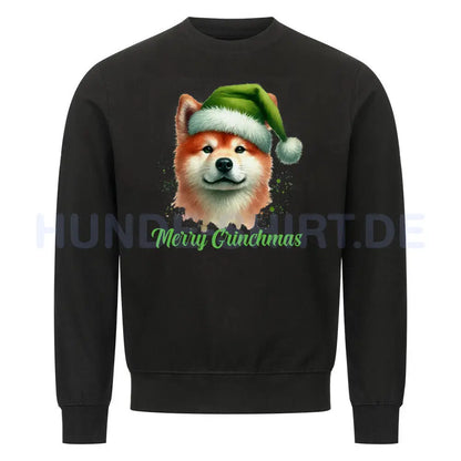 Premium Sweatshirt "Akita Inu - Merry Grinchmas" Schwarz – hunde-shirt.de