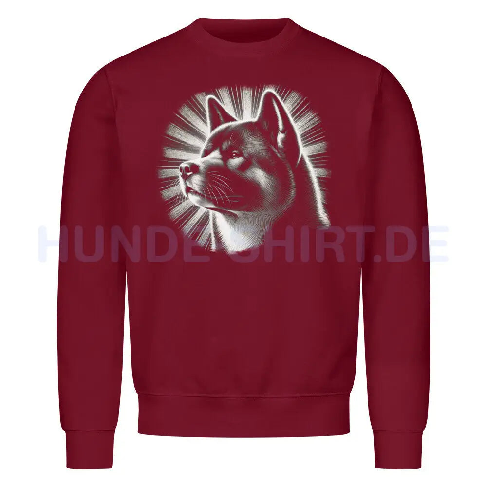 Premium Sweatshirt "Akita Inu - Shine" Burgunder – hunde-shirt.de