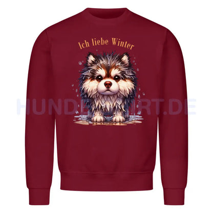 Premium Sweatshirt "Alaskan Malamute - Ich liebe..." Burgunder – hunde-shirt.de