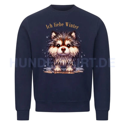 Premium Sweatshirt "Alaskan Malamute - Ich liebe..." Navy Blue – hunde-shirt.de