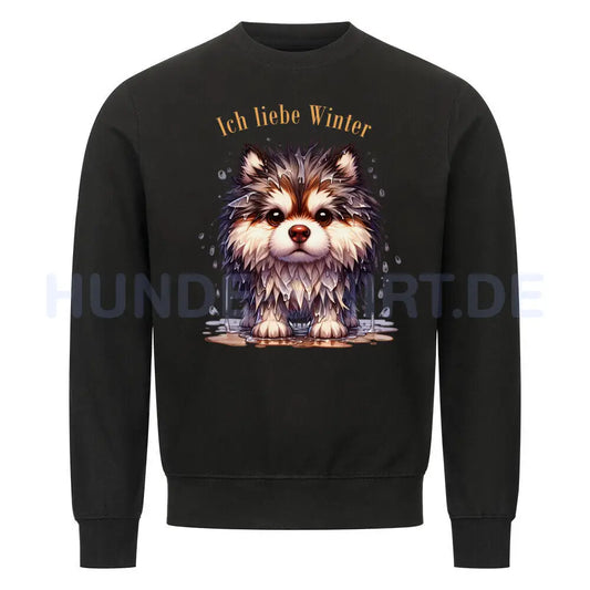 Premium Sweatshirt "Alaskan Malamute - Ich liebe..." Schwarz – hunde-shirt.de