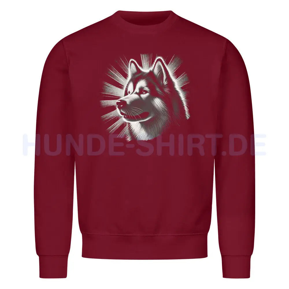 Premium Sweatshirt "Alaskan Malamute - Shine" Burgunder – hunde-shirt.de