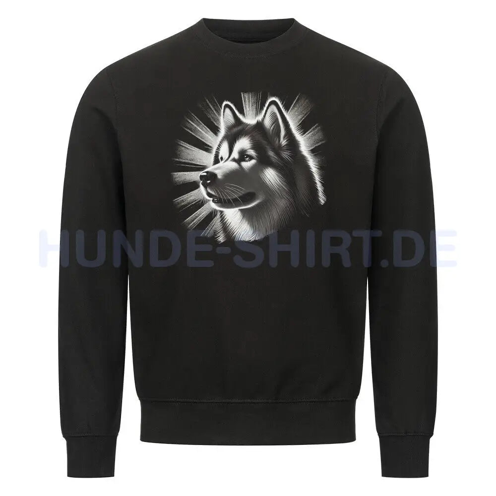 Premium Sweatshirt "Alaskan Malamute - Shine" Schwarz – hunde-shirt.de