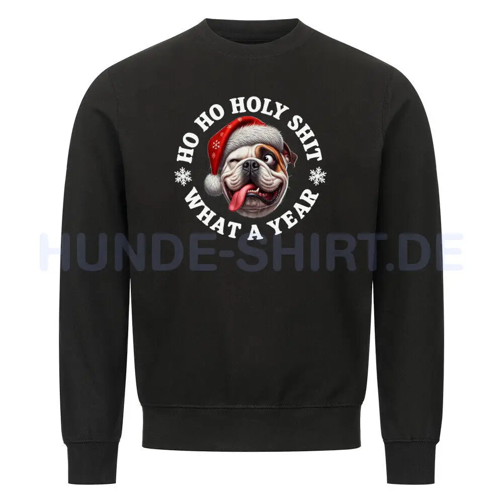 Premium Sweatshirt "American Bulldog - HO HO..." Schwarz – hunde-shirt.de