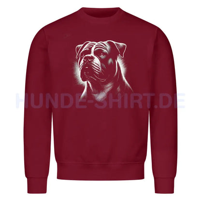 Premium Sweatshirt "American Bulldog Shine" Burgunder – hunde-shirt.de