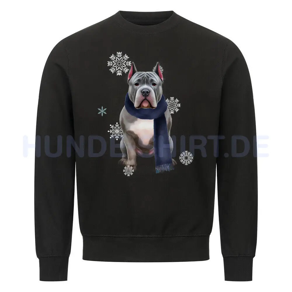 Premium Sweatshirt "American Bully XL / XXL Winter" Schwarz – hunde-shirt.de