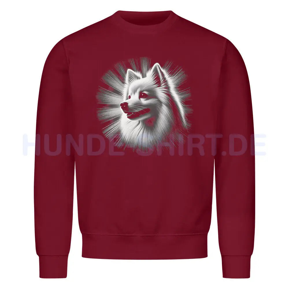 Premium Sweatshirt "American Eskimo - Bright" Burgunder – hunde-shirt.de