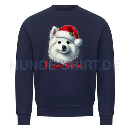 Premium Sweatshirt "American Eskimo - Merry Christmas" Navy Blue – hunde-shirt.de