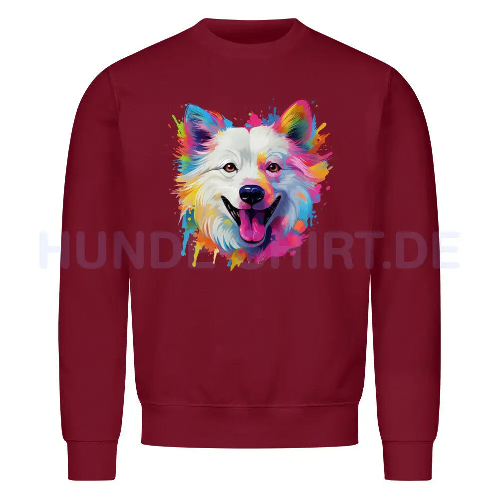 Premium Sweatshirt "American Eskimo - Paint" Burgunder – hunde-shirt.de