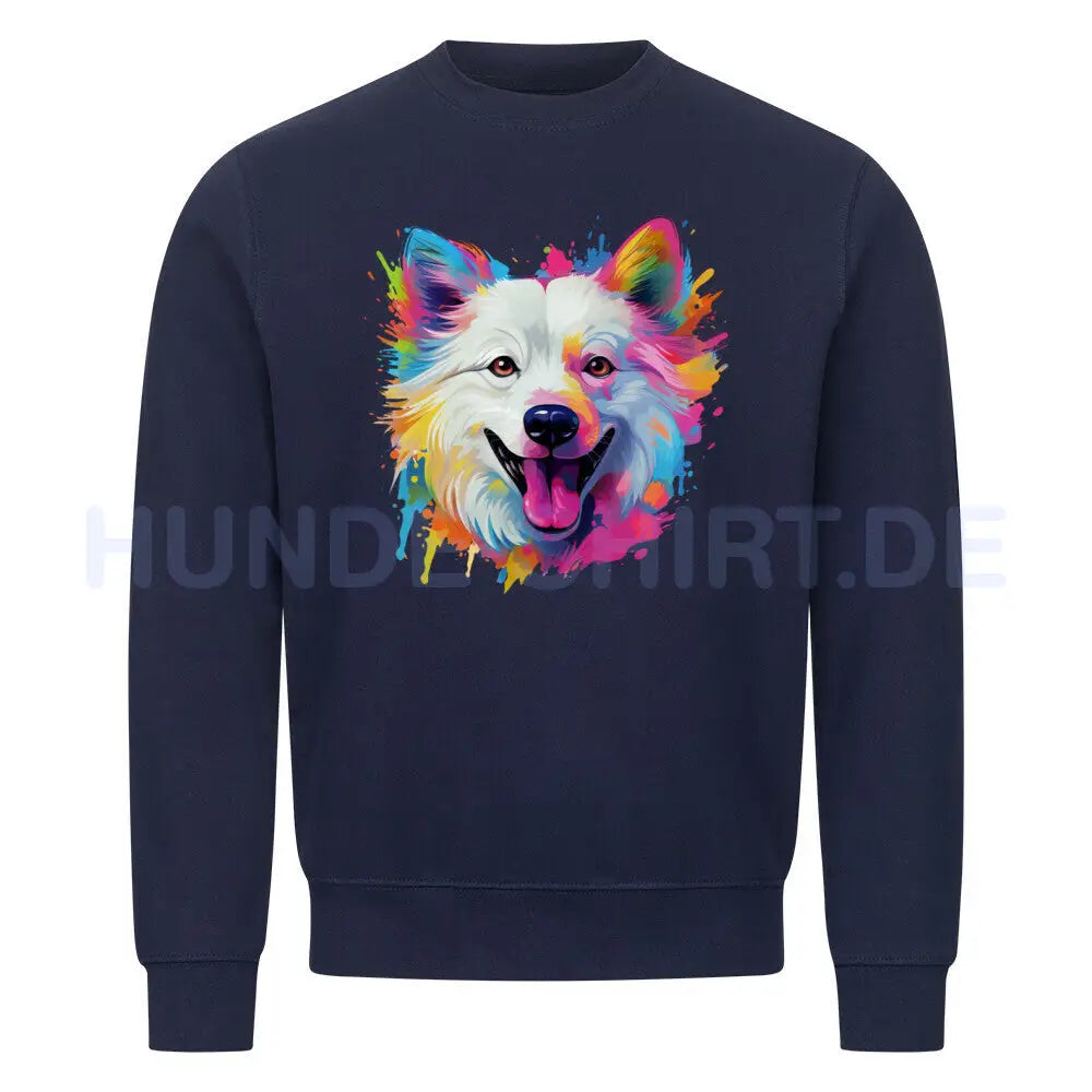 Premium Sweatshirt "American Eskimo - Paint" Navy Blue – hunde-shirt.de