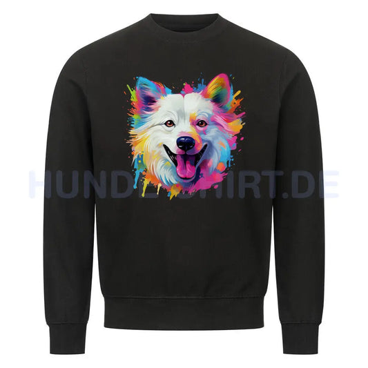 Premium Sweatshirt "American Eskimo - Paint" Schwarz – hunde-shirt.de