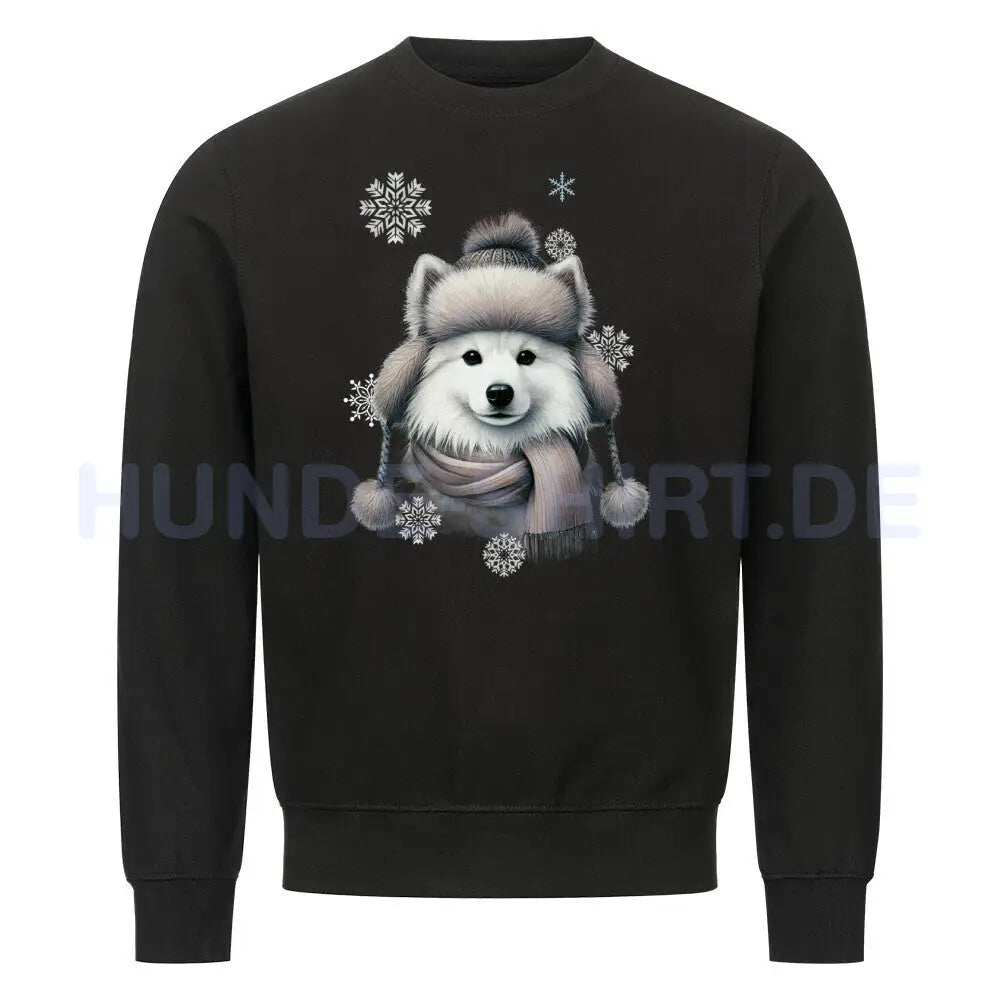 Premium Sweatshirt "American Eskimo Winter" Schwarz – hunde-shirt.de