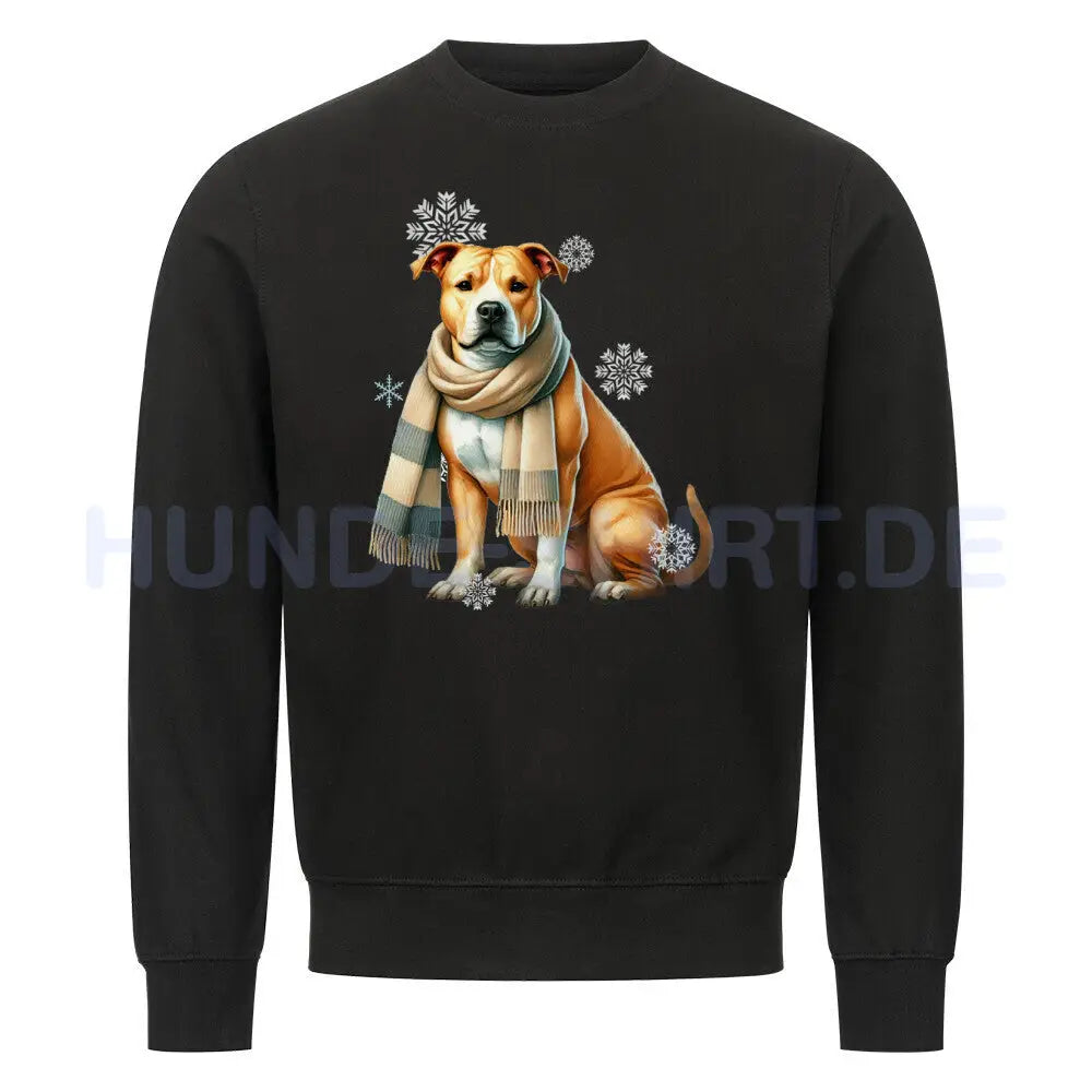 Premium Sweatshirt "American Pit Bull Terrier Winter" Schwarz – hunde-shirt.de