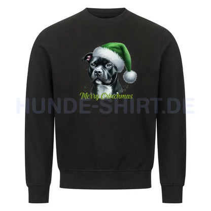 Premium Sweatshirt "AmStaff - Merry Grinchmas" Schwarz – hunde-shirt.de