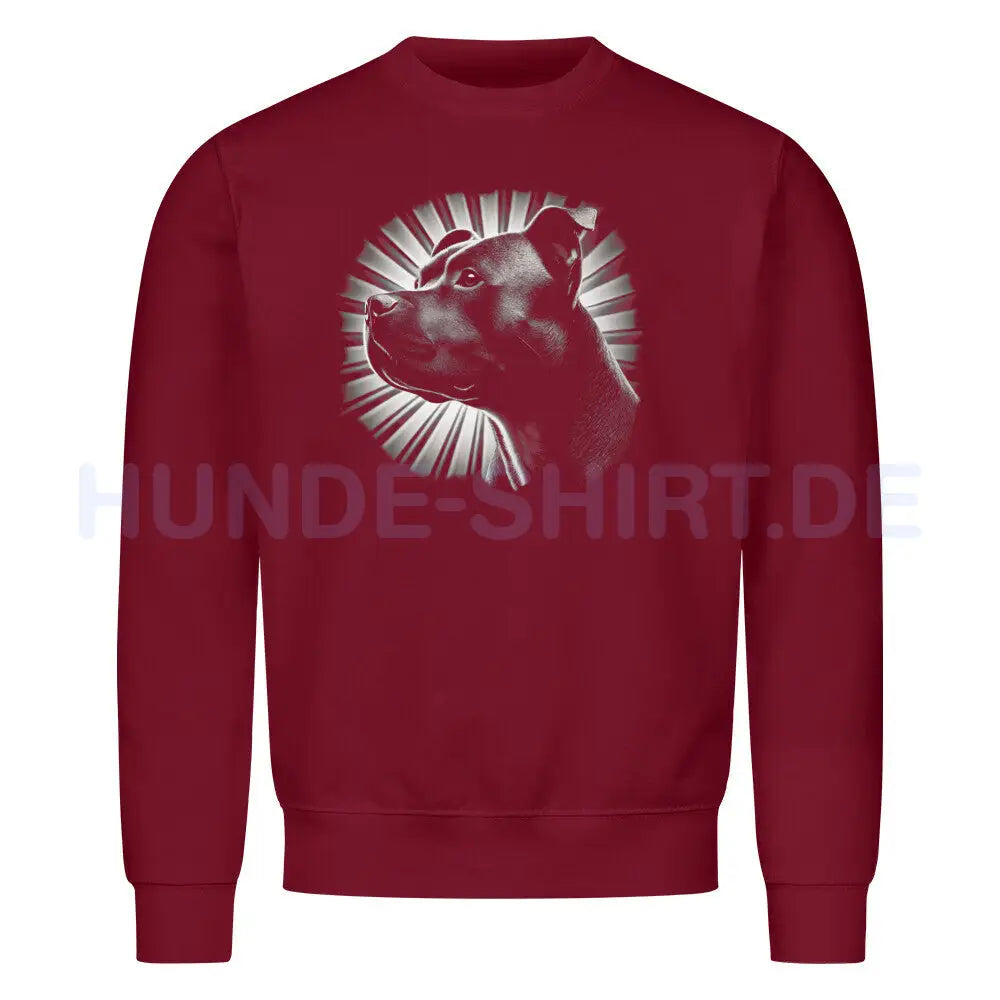 Premium Sweatshirt "AmStaff - Shine" Burgunder – hunde-shirt.de