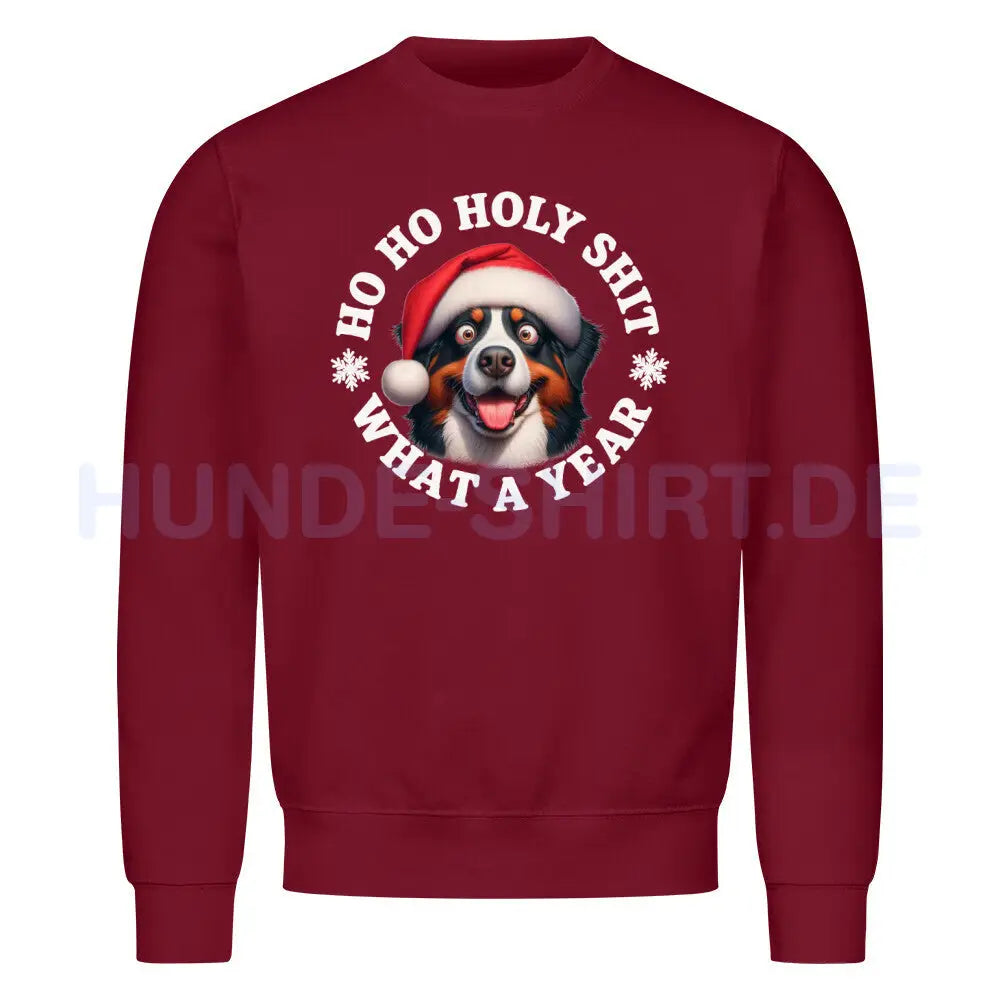 Premium Sweatshirt "Appenzeller Sennenhund - HO HO..." Burgunder – hunde-shirt.de