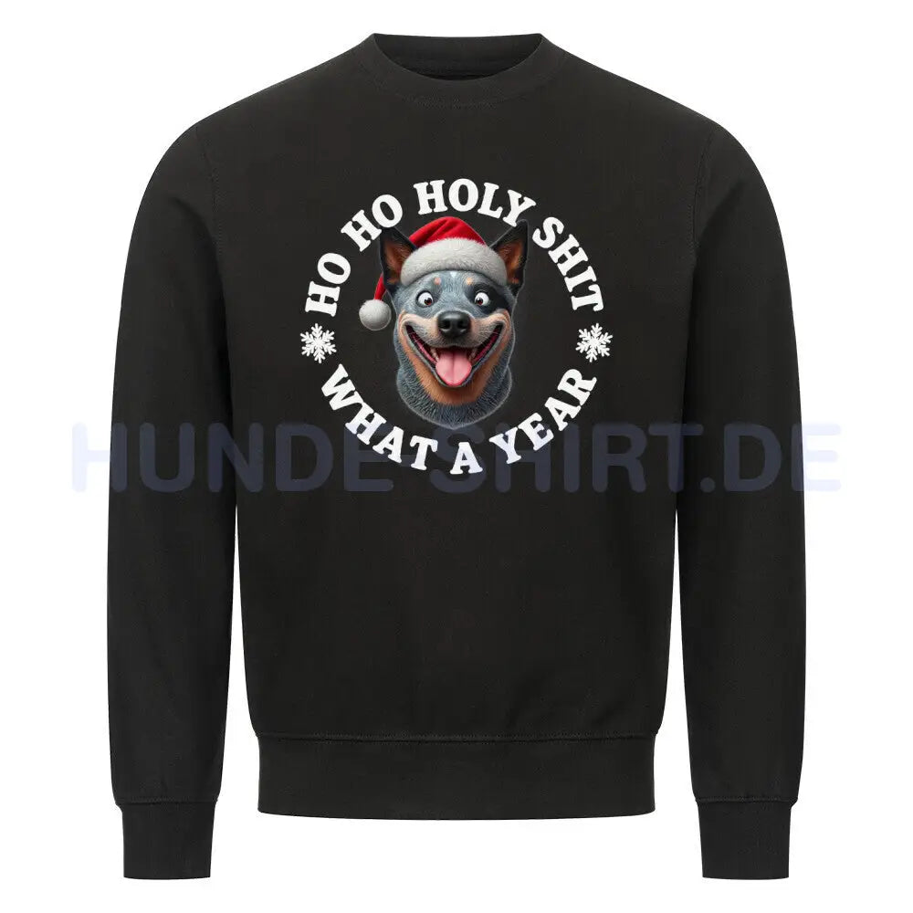 Premium Sweatshirt "Australian Cattle Dog - HO HO..." Schwarz – hunde-shirt.de