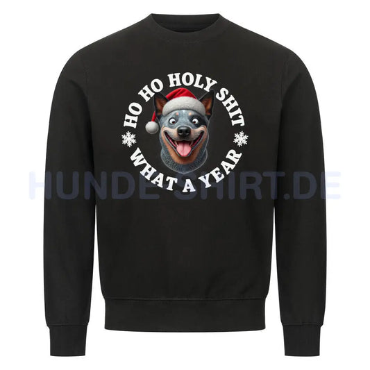 Premium Sweatshirt "Australian Cattle Dog - HO HO..." Schwarz – hunde-shirt.de