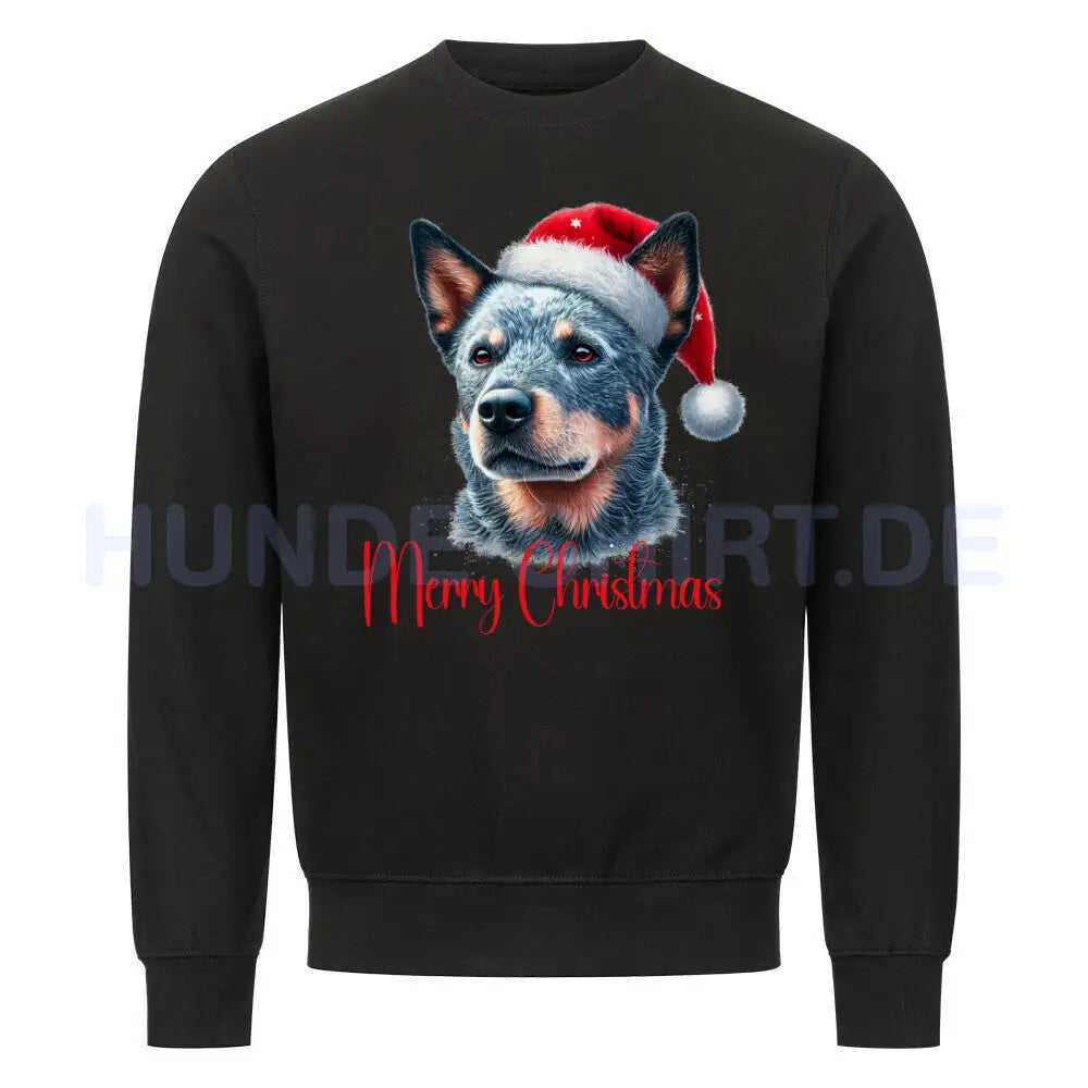 Premium Sweatshirt "Australian Cattle Dog - Merry Christmas" Schwarz – hunde-shirt.de