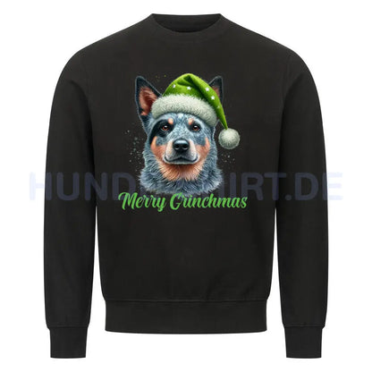 Premium Sweatshirt "Australian Cattle Dog - Merry Grinchmas" Schwarz – hunde-shirt.de