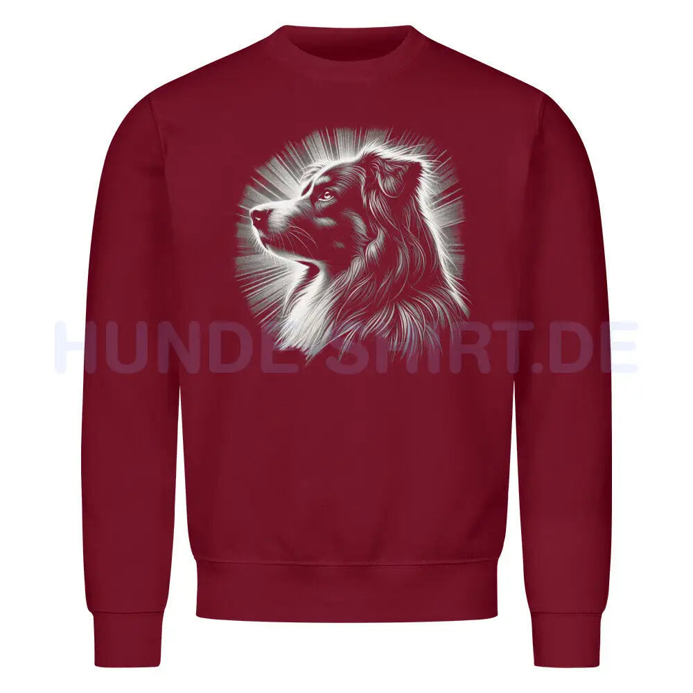 Premium Sweatshirt "Australian Shepherd - Bright" Burgunder – hunde-shirt.de