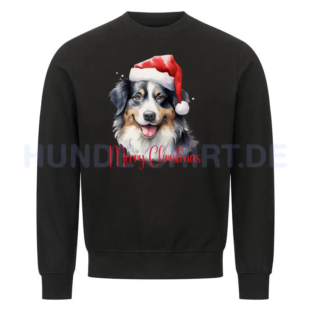 Premium Sweatshirt "Australian Shepherd - Merry Christmas" Schwarz – hunde-shirt.de