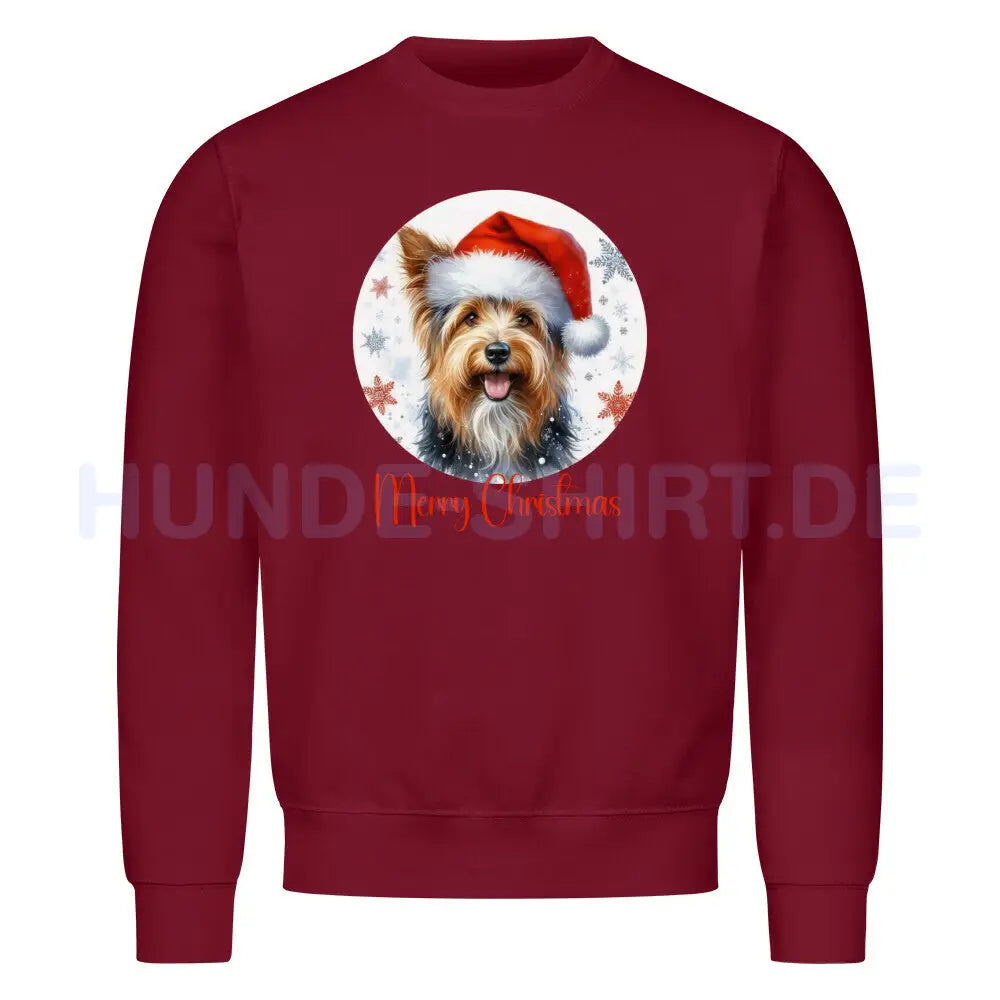 Premium Sweatshirt "Australian Terrier - Merry Christmas" Burgunder – hunde-shirt.de