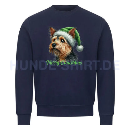 Premium Sweatshirt "Australian Terrier - Merry Grinchmas" Navy Blue – hunde-shirt.de